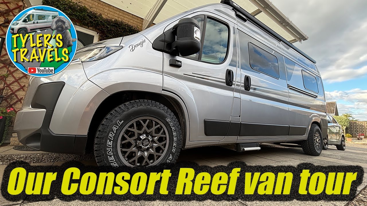 A tour of our Consort Reef campervan, based on a 2025 Fiat Ducato with Rouge alloys and gas free.