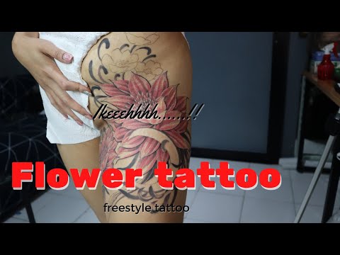 Surabi lempit mama muda/ flower tattoo on feminine
