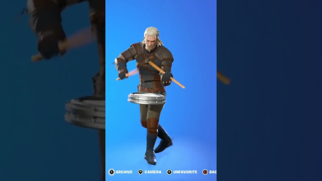 SANRE SOLO - Geralt of Rivia Skin Showcase with Emotes and Dances | Witcher X fortnite