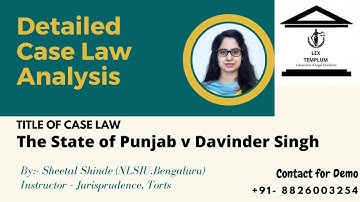 Case law Discussion on The State of Punjab v Davinder Singh By Sheetal for CLAT LLM/PG 2021