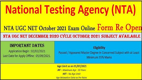 NTA UGC NET October 2021 Exam Online Form Re Open !! NTA UGC National Eligibility Test #royalavi