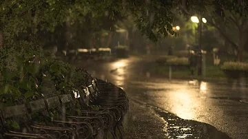 🎧 Soothing Gentle Spring Rain in the Old Park at Night - 10 Hours for Relaxation and Sleep