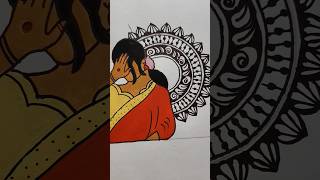 8th....Indian folk art fusion painting."Mandala magic &amp; traditional charm 🩷🧡" #FolkArt