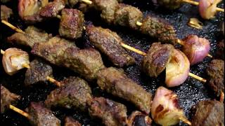 HOME MADE SUYA (BEEF KEBABS) IN THE OVEN ,WITH HOME MADE YAJI  (SUYA SPICE MIX)