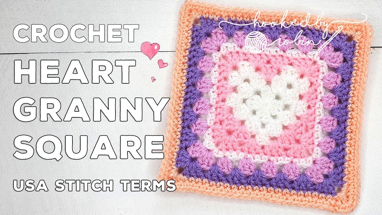Crochet Heart Granny Square 💕 | Unicorn Dreams Blanket CAL - YouTube