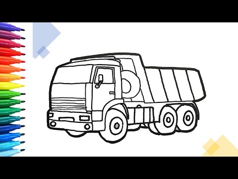 Video Vẽ xe ô tô tải chở cát | draw dump truck step by step... - youtube