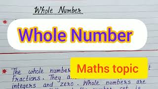 What is Whole Number in mathematics|| definition of Whole Number||Maths topic||Shubh Shanti Classes