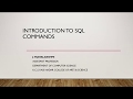 Introduction to SQL Commands by J.Vijayalakshmi