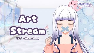 《Muted Art Stream》The day where Daphi stays silent is finally here (  ` ꒳ ´ ) #DaphiSwim #DaphiDraws