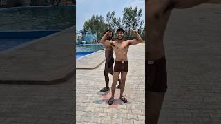 swiming pool mein race😅#minivlog #viral
