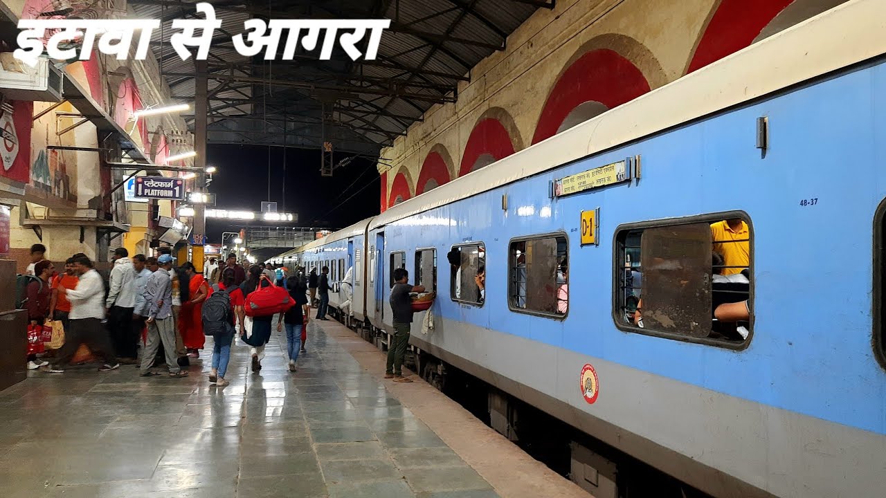 Etawah to Agra Journey in 12179 Lucknow Agra Fort Intercity Express, Indian Railways...!!