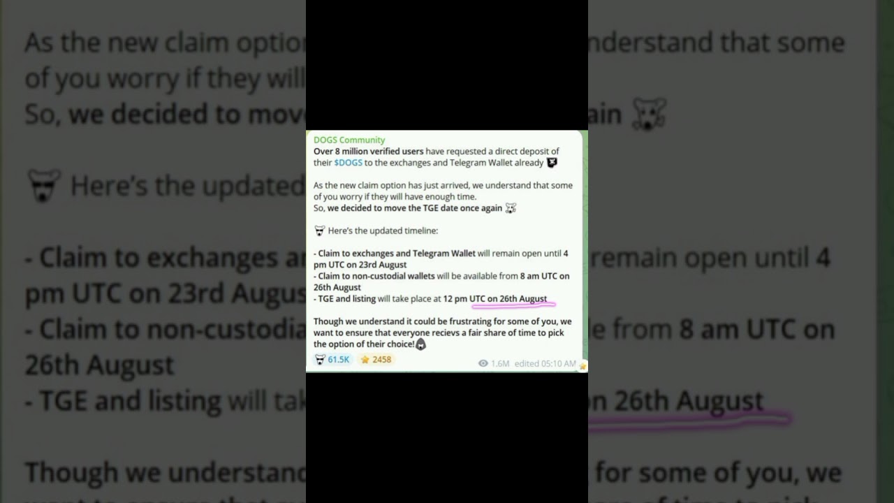 DOGS COIN LISTING DATE POSTPONED || OFFICIAL NEWS