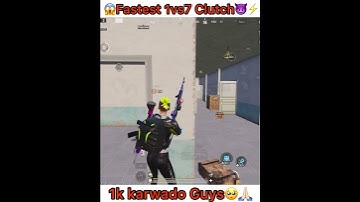 😱Fastest 1vs7 Clutch😈⚡|Bgmi Attitude Status| Pubg Attitude Status #shorts #shortvideo