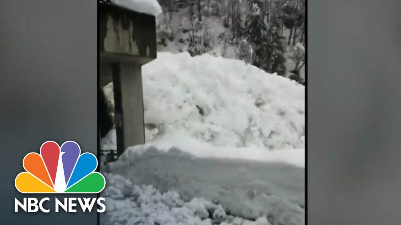 Huge Avalanche Surges Down Swiss Mountainside | NBC News