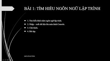 Nhập môn lập trình - Bài 1 - Nhập Xuất  - Lập trình ứng dụng thực tế với ASP.NET Core 6.