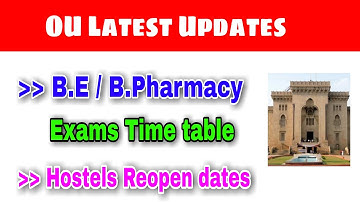 Osmania university semister exams 2021||ou latest updates 2021||ou exams time table 2021