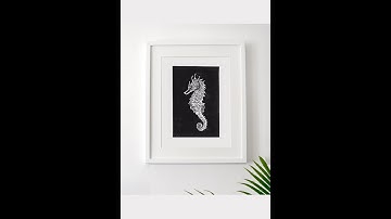 Speed-printing! Lined Seahorse Linocut print Timelapse