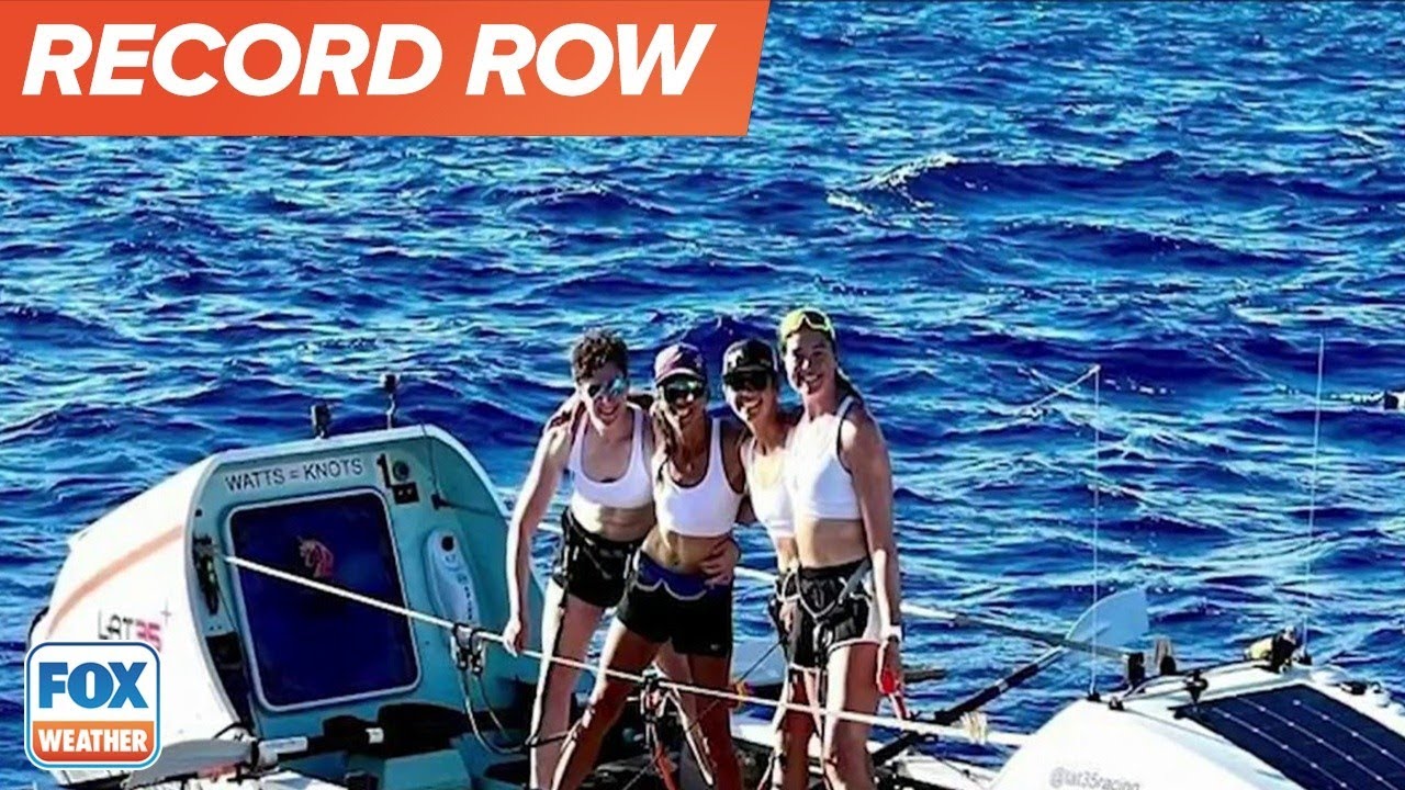 AllFemale Rowing Crew Breaks World Record, Rows From CA to HI YouTube