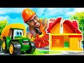 ¡El tractor Johnny es un constructor! Tractor y coches de juguete en ¡Oh, se dañó!