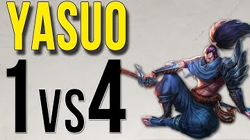 YASUO 1v4 QUADRA KILL - League of Legends