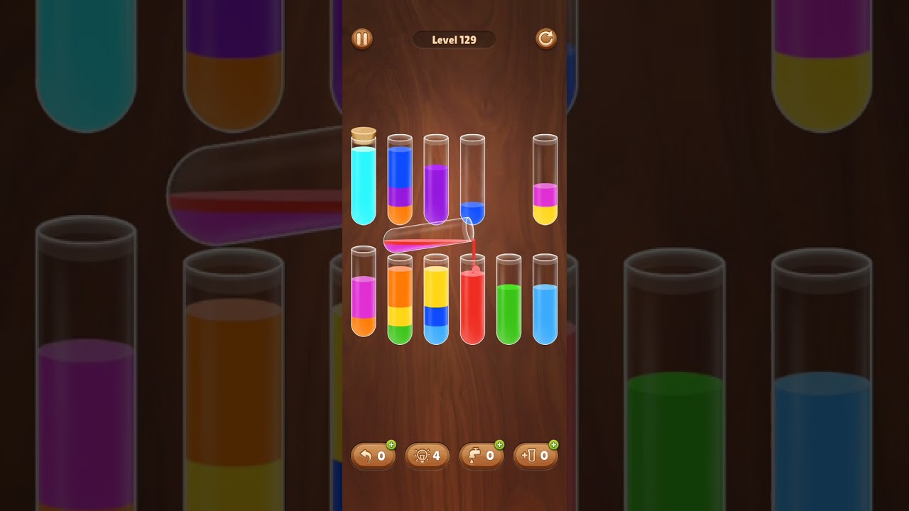 Water Sort Levels 129, 130 Complete Gameplay 