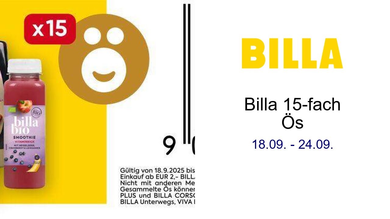 Billa 15-fach Ös 18.09. - 24.09.