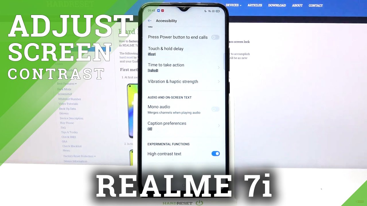 How to Turn On High Contrast Text on REALME 7i – Change Text Contrast