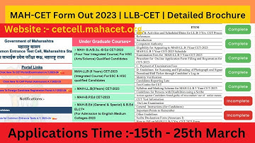 MAH-CET Application Forms Out 2023 | LLB-CET | Detailed Brochure | Syllabus | Eligibility