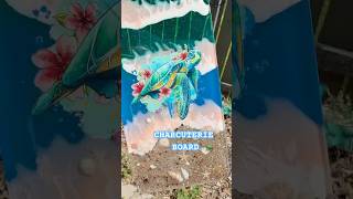 DIY Resin Charcuterie Board with Sea Turtle UVDTF🐢 #diy #diycrafts #resinart