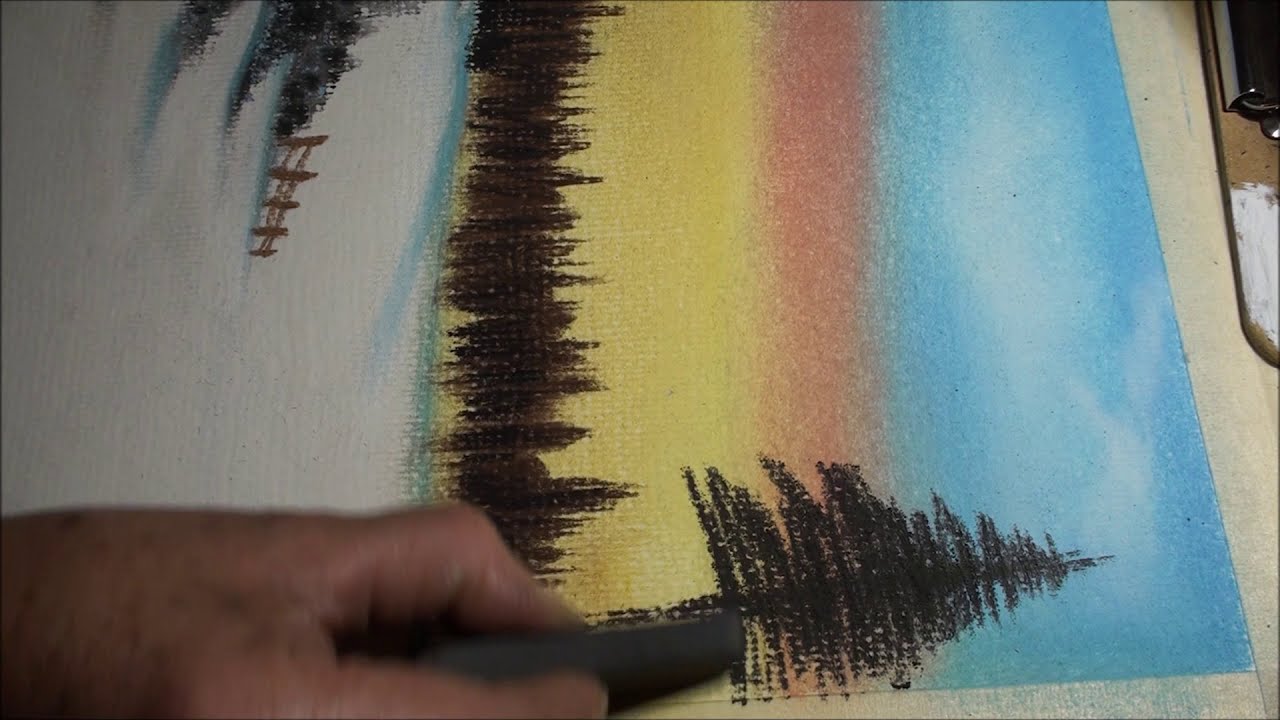 Como Dibujar  Con PASTEL SUAVE Un Paisaje Nevado
