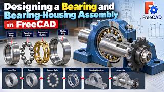 FreeCAD Tutorial: Designing a Bearing & Bearing Housing Assembly | Step-by-Step
