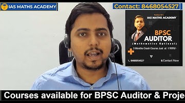 BPSC Audior Maths Optional | Online Batch Going on just @₹9999/- | Contact now : 8468054527