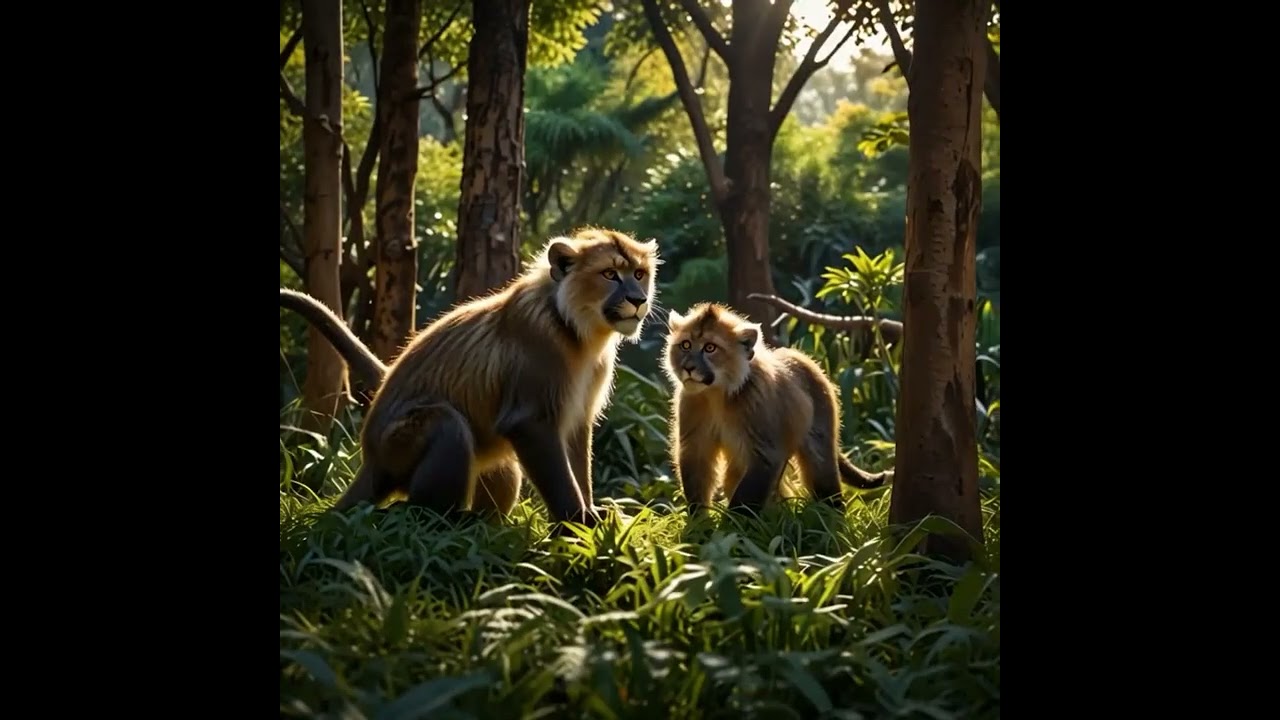 Animals living together in the wild..........