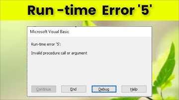 EXCEL VBA - Microsoft Visual Basic -Run Time Error 5 - Invalid Procedure Call or Argument