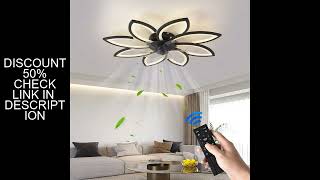 Petals LED Ceiling Lamp Ceiling Fans With Light Bedroom Dining Table Fan Lamp Ventilator Remote Cont