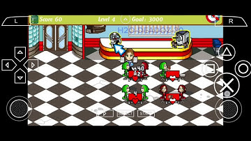 Diner dash Sizzle & Serve (PSP) : intro and gameplay Diner Level 1 - 10 .