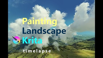 Painting landscapes in Krita.