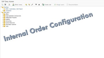 SAP FICO Internal Order Configuration