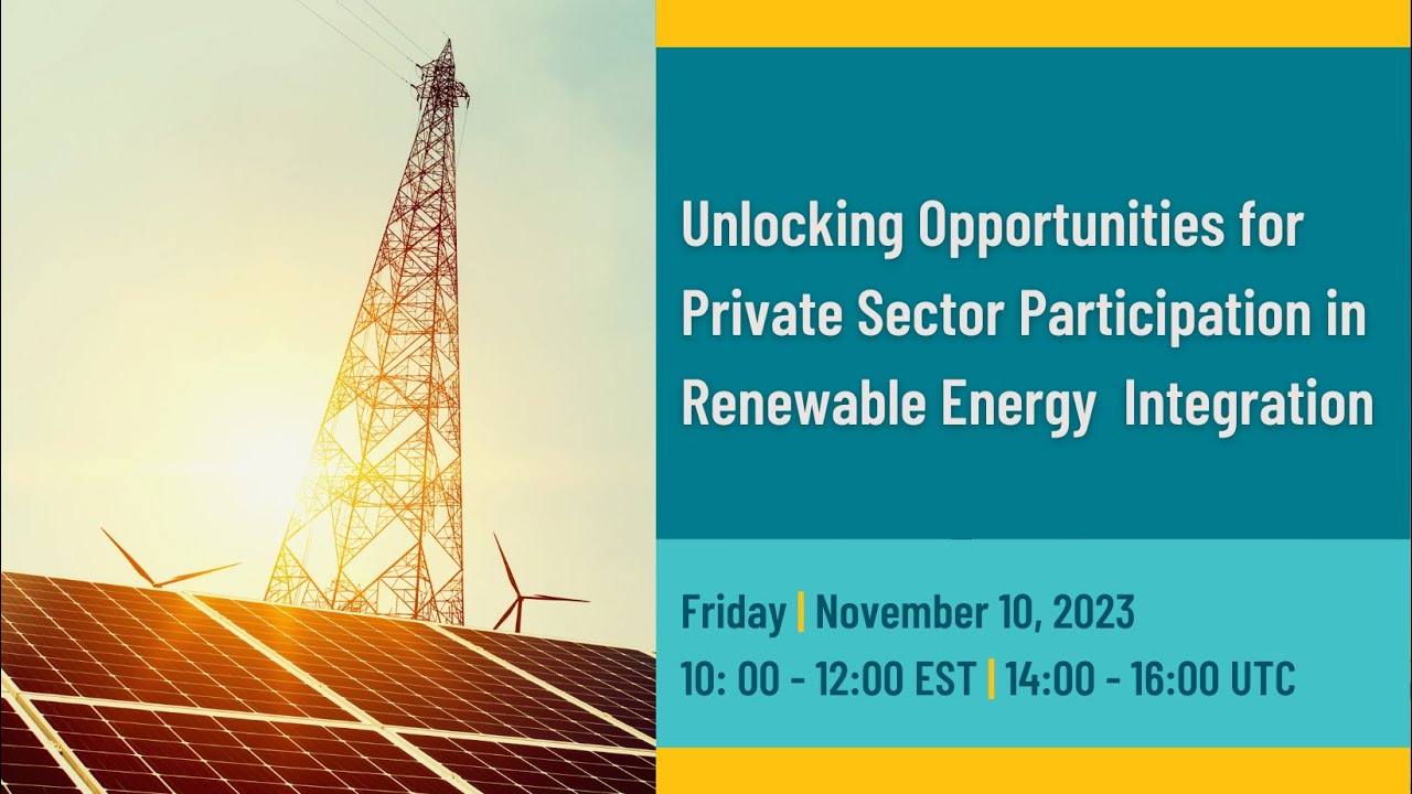 Unlocking Opportunities for Private Sector Participation in Renewable ...