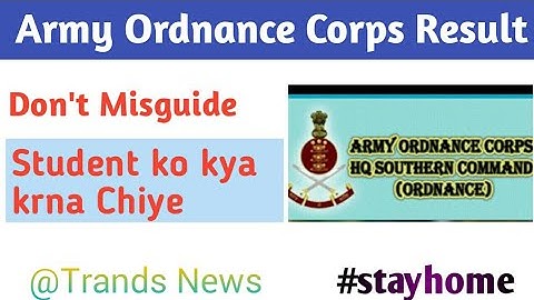 Army Ordnance Corps(AOC) Result Update 2020| aoc result 2020| aoc tradesmen result 2019-20
