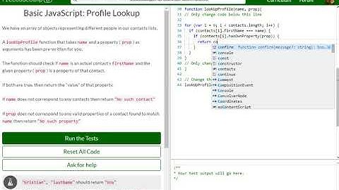 Basic JavaScript Profile Lookup free code camp   Dani