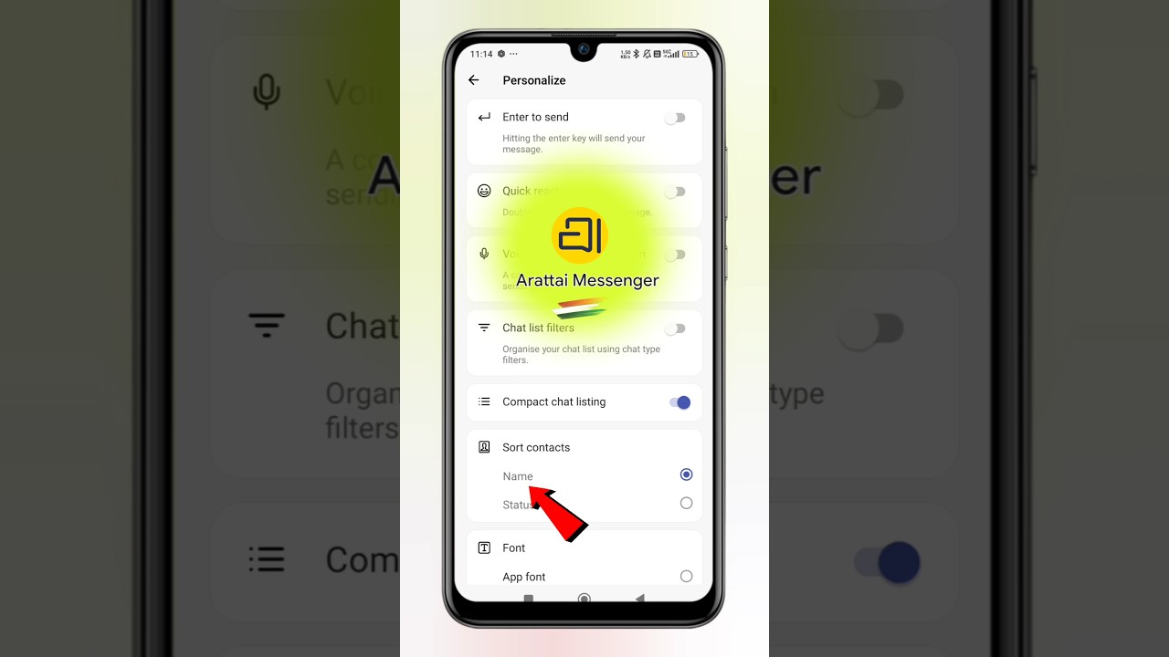 Arattai App Contact short kaise kare | Arattai App sort connect settings 