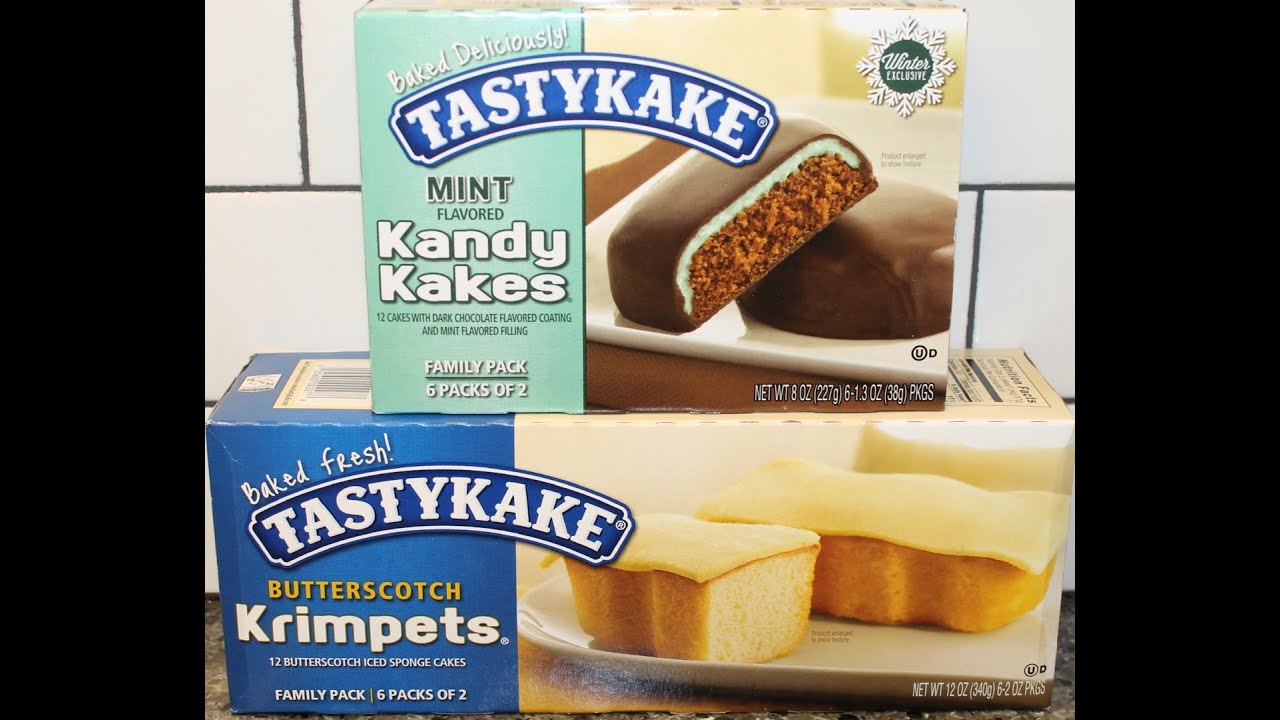 TastyKake Mint Kandy Kakes & Butterscotch Krimpets Review YouTube