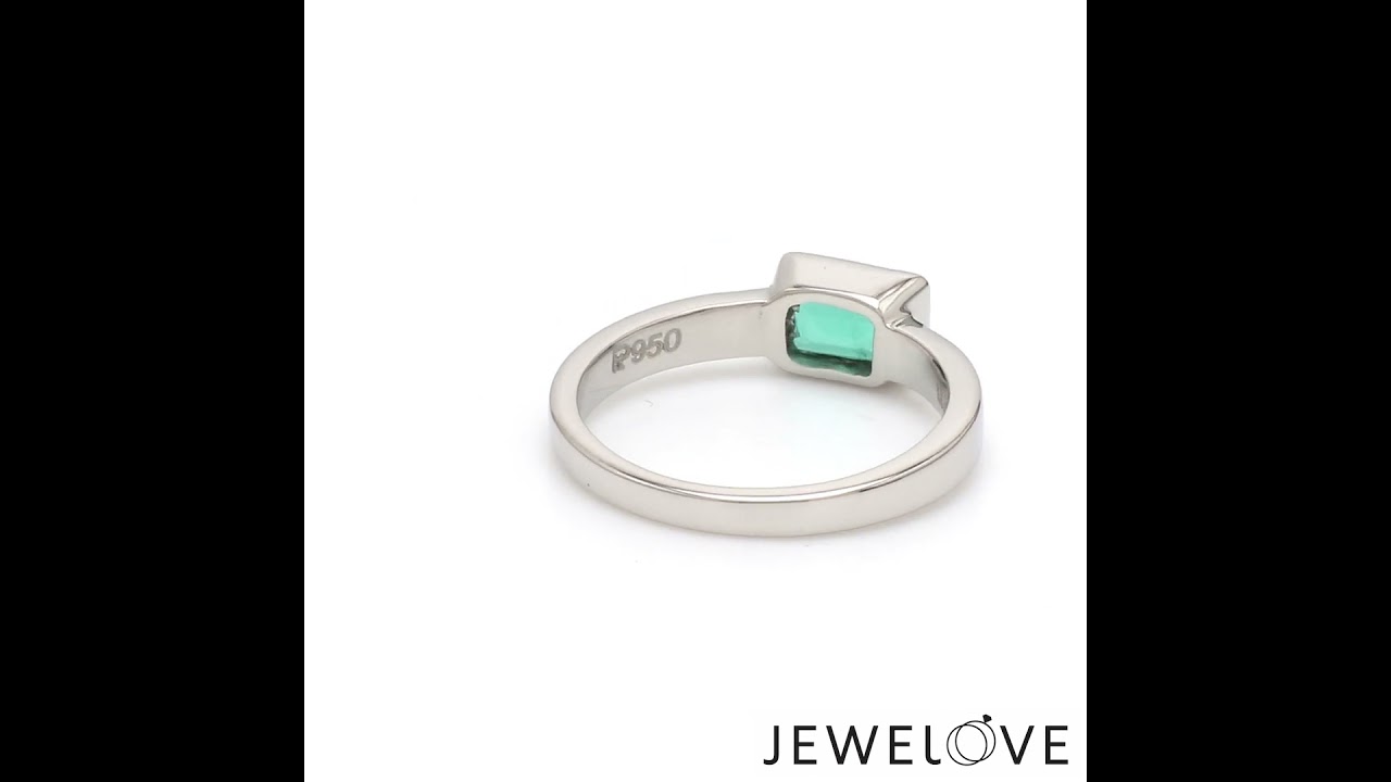 Platinum Ring with Emerald JL PT 1309 - Jewelove