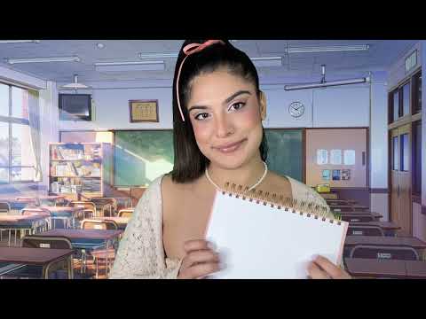 ASMR ✨Girl In Class Does Your Coquette Makeup 🎀 (role-play)