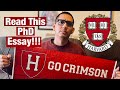 PHD STATEMENT OF PURPOSE EXAMPLE | Harvard Graduate School of Education | HGSE