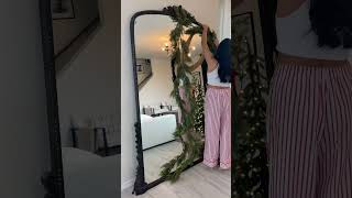Decorate With Me. - Hanging Garland On Mirror. Garland Decor. Anthropologie Mirror. Christmas Decor