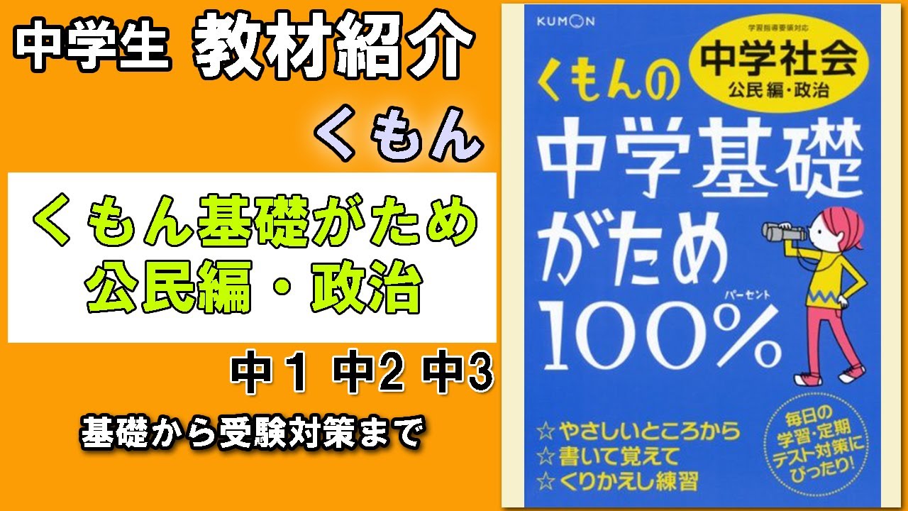 くもんの中学基礎がため100%中学社会「公民編・政治」 平成21~23年度用