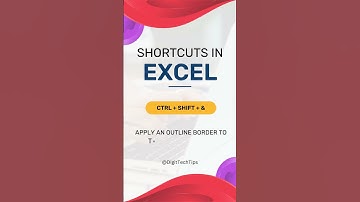 Advanced Excel Shortcuts   Apply an outline border to the selected cells