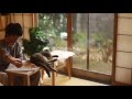 雨の日に猫と一緒に書き物をする【作業用動画】